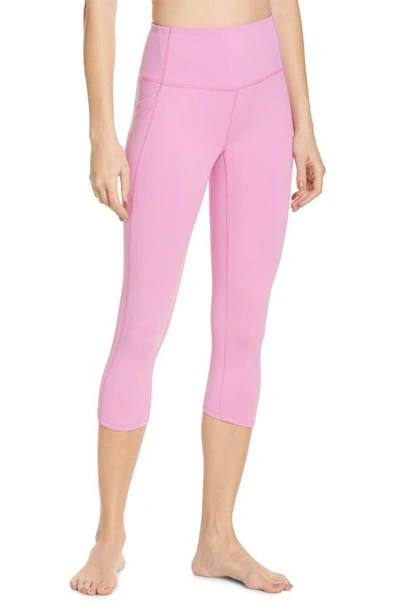 Zella Live In High Waist Pocket Crop Leggings In Purple Opera