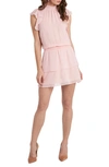 1.state Smocked-neck Flutter-sleeve Dress In Pink Cloud