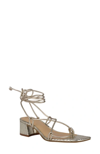 Marc Fisher Ltd Jacinda Lace-up Sandal In Platino Leather