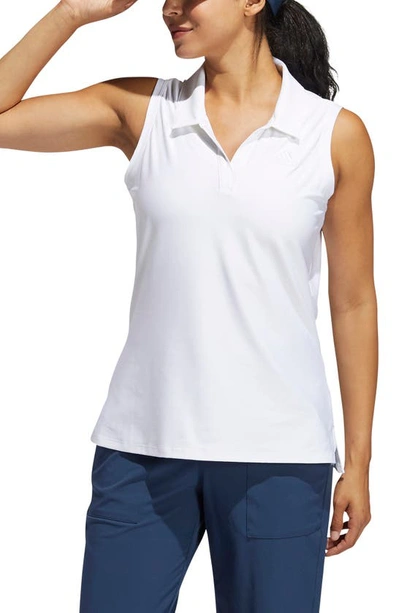 Adidas Golf Sleeveless Polo In White