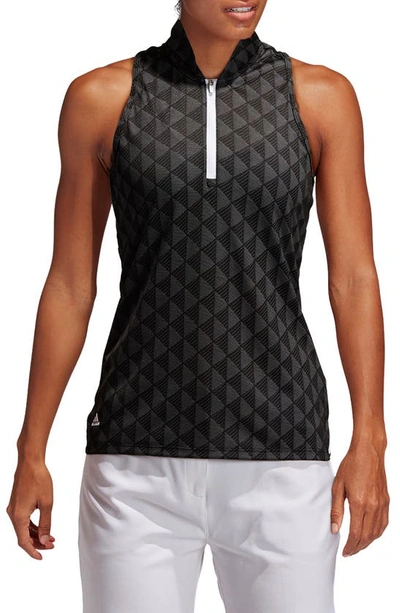 Adidas Golf Primegreen Heat. Rdy Racerback Polo Shirt In Black/ White