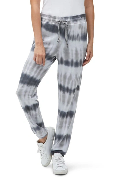 Michael Stars Ray Tie Dye Stripe Relaxed Cotton Blend Joggers In Grey Combo