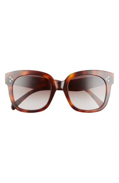 Celine 54mm Gradient Square Sunglasses In Havana/ Brown