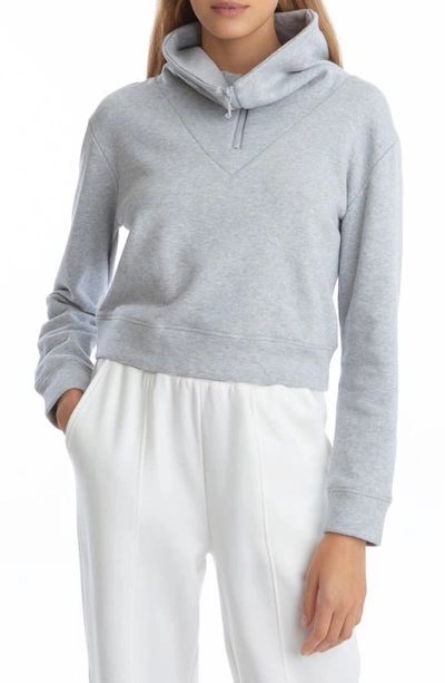 Juicy Couture High Collar Half Zip Cotton Sweatshirt In Grey Powder Heather