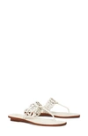 Tory Burch Tiny Miller Leather Medallion Thong Sandals In New Ivory