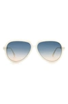 Isabel Marant 59mm Gradient Aviator Sunglasses In Ivory/ Gray Shade Brown