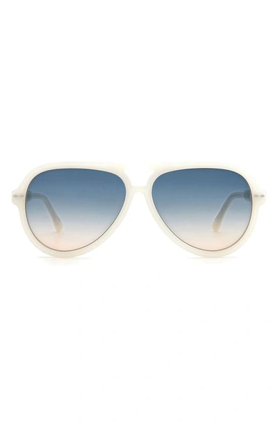 Isabel Marant 59mm Gradient Aviator Sunglasses In Ivory/ Gray Shade Brown