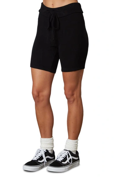 Nia Ribbed Hacci Bike Shorts In Black