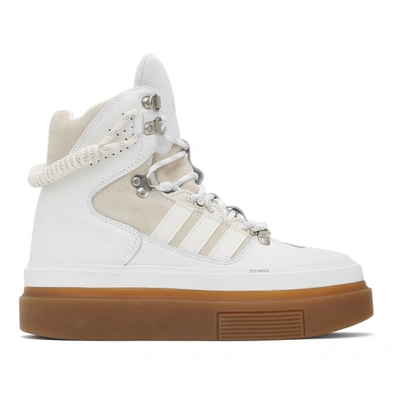 Adidas X Ivy Park Super Sleek High Top Platform Sneaker In White