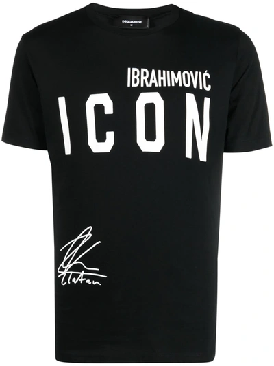 Dsquared2 X Zlatan Ibrahimovic Icon-print T-shirt In Black | ModeSens