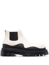 Bottega Veneta Tire Leather Chelsea Mid Boots In Black