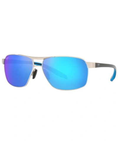 Maui Jim Men's Polarized Sunglasses, The Bird 62 In Blue Mir Pol