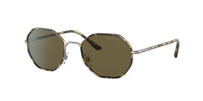 Giorgio Armani Ar6112j Matte Gunmetal Sunglasses In Multi