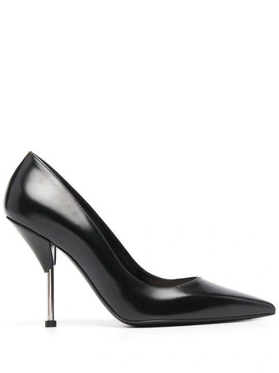 Alexander Mcqueen Leather Pointed Stiletto Pumps In Black