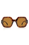 Isabel Marant 52mm Square Sunglasses In 08670 Havana