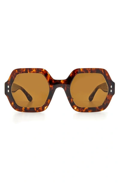 Isabel Marant 52mm Square Sunglasses In Dark Havana/ Brown