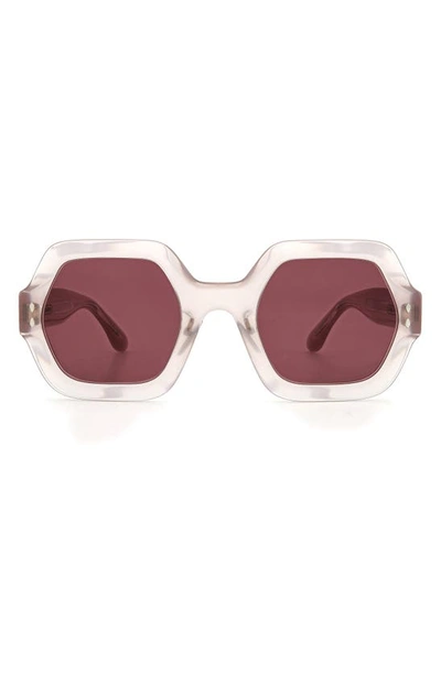 Isabel Marant Nude Hexagonal Sunglasses In Nude/ Pink