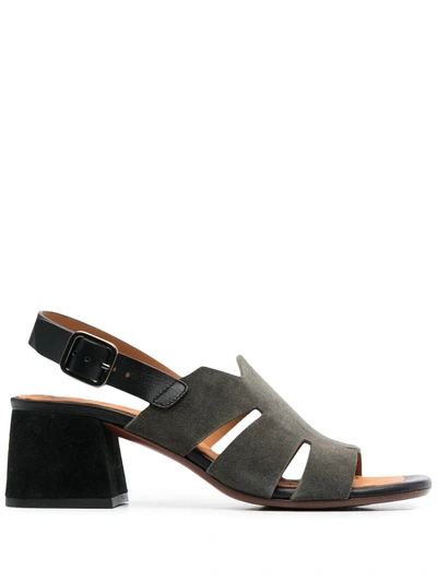 Chie Mihara Heeled Suede Sandals In Green