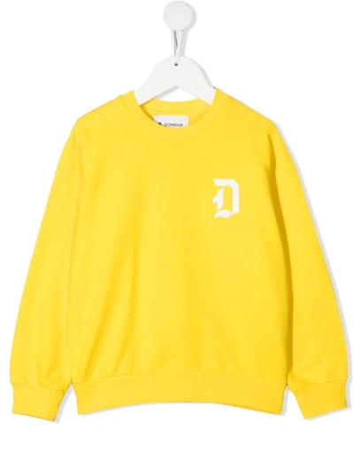 Dondup Teen Logo-print Crewneck Sweatshirt In Yellow