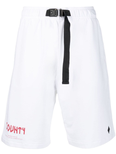 Marcelo Burlon County Of Milan Marcelo Burlon Logo-print Cotton Track Shorts In White