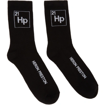 Heron Preston Black & White Long 'hp' Periodic Socks