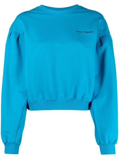 Chiara Ferragni Logo-stripe Sweatshirt In Blue