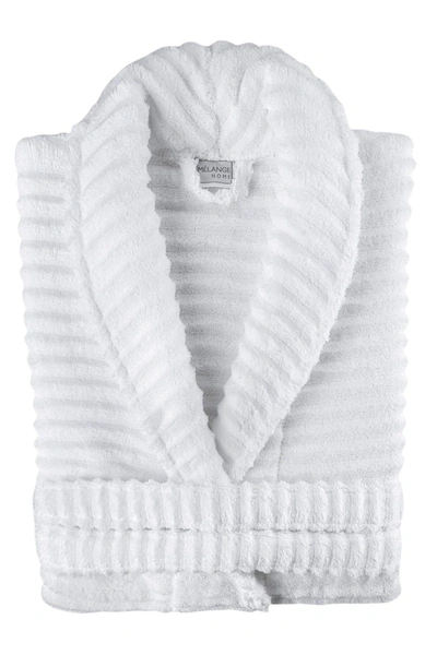 Melange Home Zero Twist Ruffle Bath Robe In White