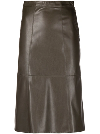 Patrizia Pepe Faux Leather Pencil Skirt In Green