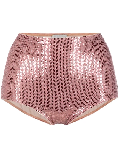 Forte Forte High-waisted Sequin Briefs In Pink