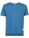 Thom Browne Slim-fit Grosgrain-trimmed Cotton-jersey T-shirt In 450 Blue