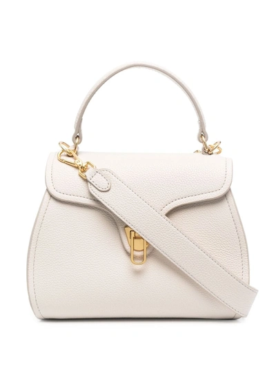Coccinelle Grained Leather Handbag In Neutrals