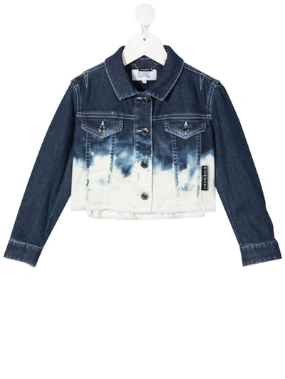 Givenchy Kids Dip-dye Logo Denim Jacket (4-14 Years) In Grigio Chiaro