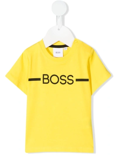 Hugo Boss Babies' Boss Yellow Logo T-shirt