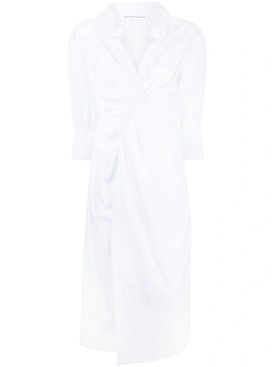 Ermanno Scervino Twist Cotton Shirt Dress In White