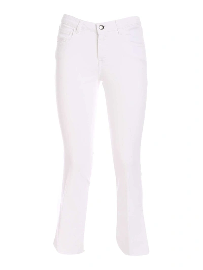 Fay Logo Bootcut Pants In White