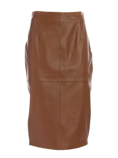 Max Mara Torquay Midi Skirt In Brown