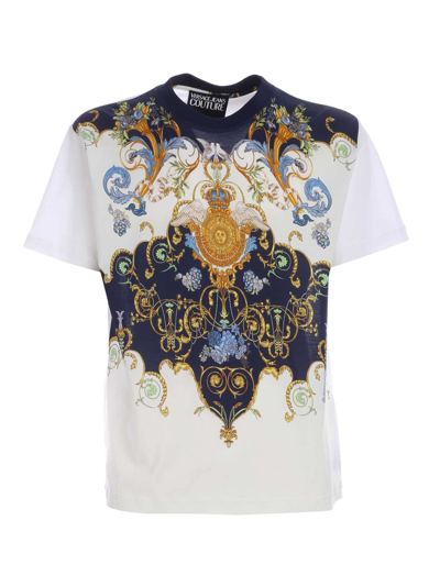 Versace Jeans Couture Versailles-print Cotton T-shirt In White