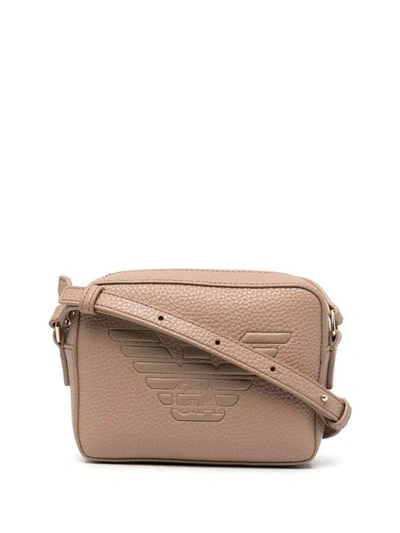 Emporio Armani Shoulder Bag In Synthetic Leather In Leather Brown