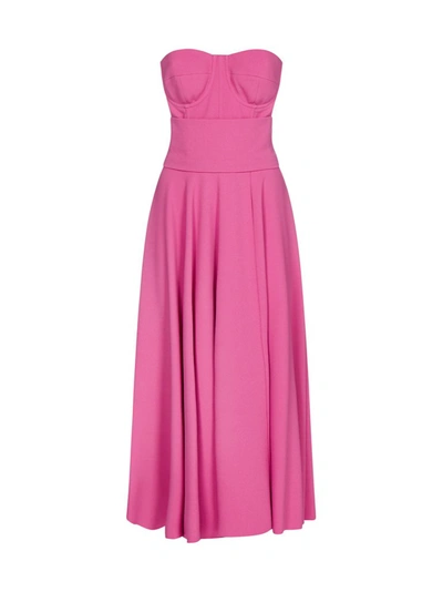 Dolce & Gabbana Strapless Midi Dress In Pink