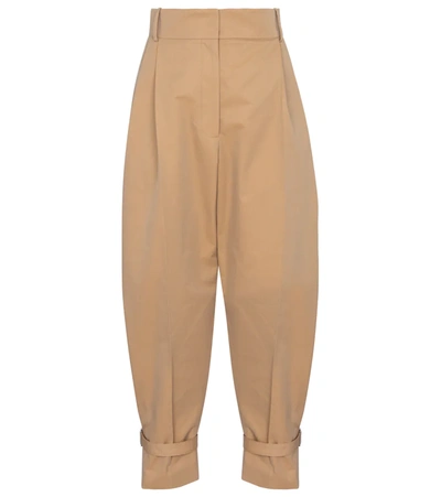 Alexander Mcqueen Womens Camel Relaxed-fit Tapered High-rise Cotton Trousers 6