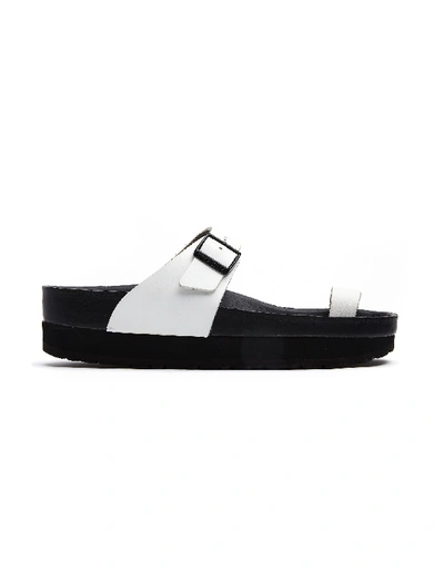 Y's X Birkenstock Leather Sandals In White
