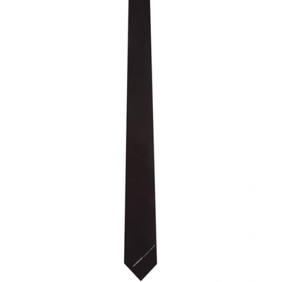 Givenchy Logo-embroidered Silk-faille Tie In 001 Black/w