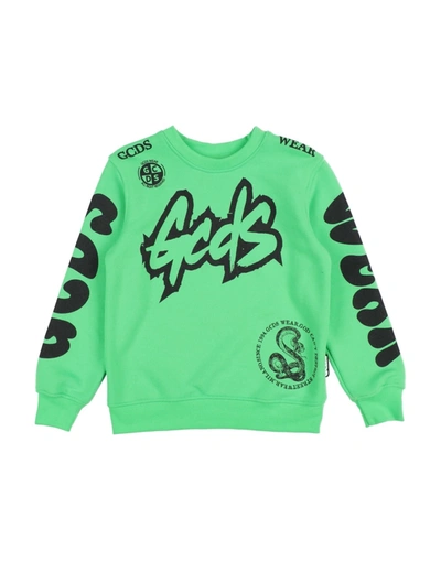 Gcds Mini Kids' Logo Print Sweatshirt In Green