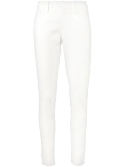 Frame Le Garcon White Mid Rise Skinny Jeans