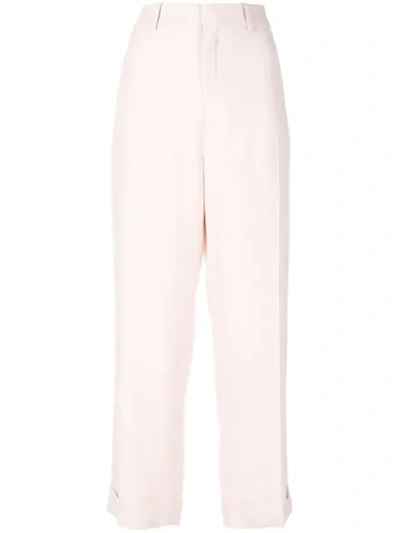 Chloé Cropped Tailored Trousers In Pink