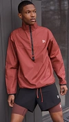 District Vision Thero Quarter Zip Pullover Shell Jacket In Burgundy