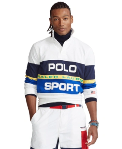 Polo Ralph Lauren Men's Classic-fit Polo Sport Rugby Shirt In White Multi