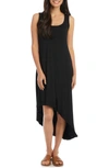 Karen Kane Sleeveless Asymmetrical Hem Dress In Black