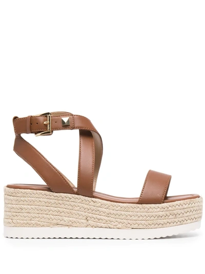 Michael Michael Kors Women's Lowry Espadrille Wedge Sandals In Brown