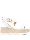 Michael Michael Kors Women's Lowry Espadrille Wedge Sandals In White